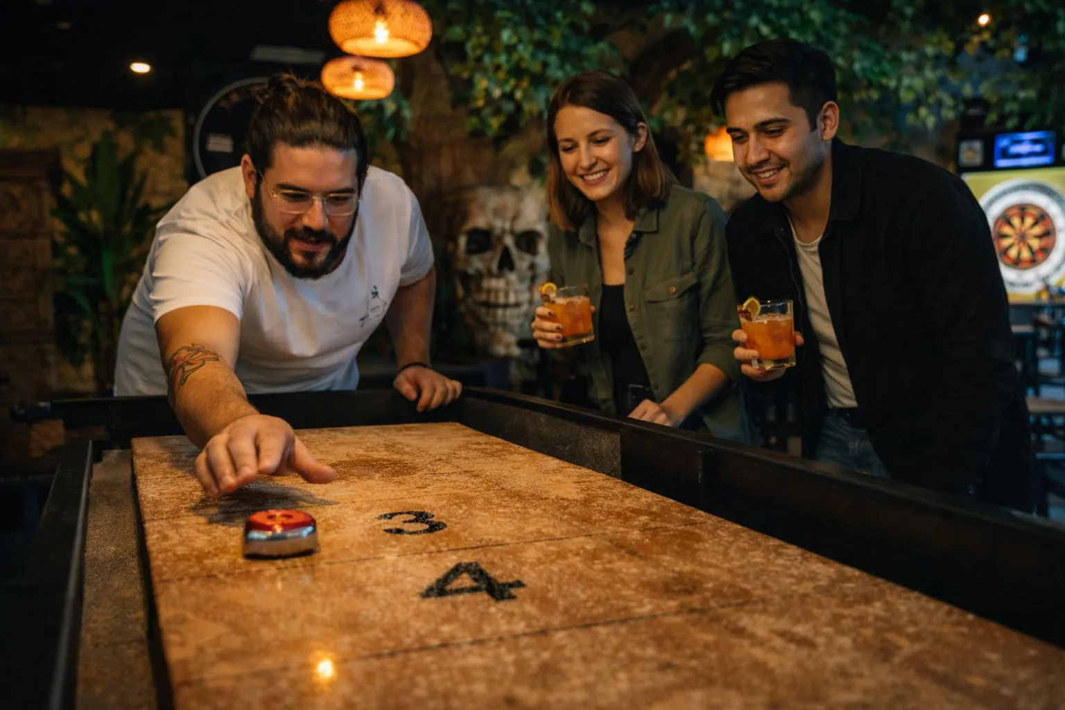 Table de shuffleboard chez Freeing